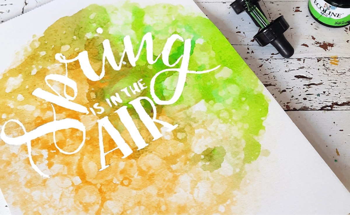 Spring is in the air: hand lettering watercolour art - Royal Talens