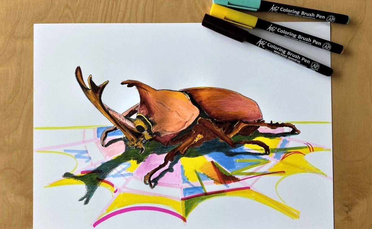 Drawing a Japanese beetle - Royal Talens