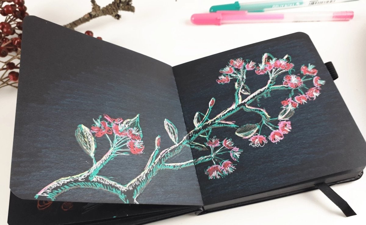 Cherry blossoms with Gelly Roll - Royal Talens