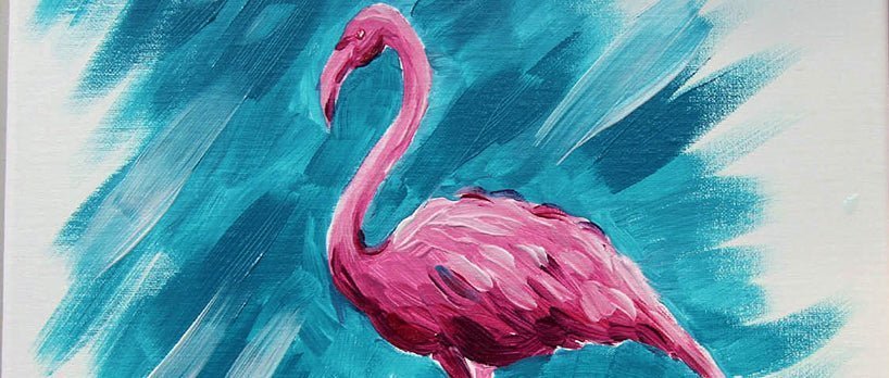 Flamingo painting - Royal Talens