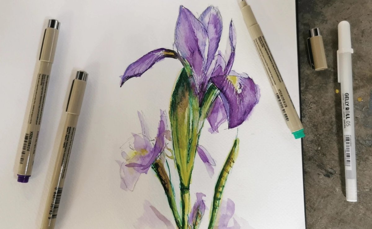Iris flower painting - Royal Talens