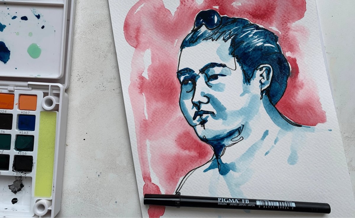 Painting a sumo wrestler in watercolour - Royal Talens