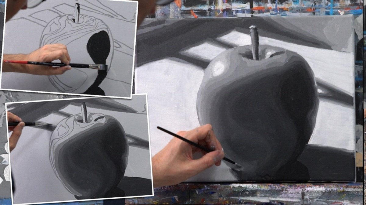 Paint an Apple in nine tonal values - Royal Talens